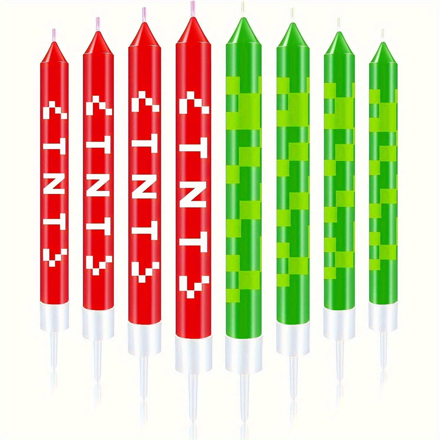 Unity Candle Set - 12/24 قطعة شمعة كيك خضراء بتصميم