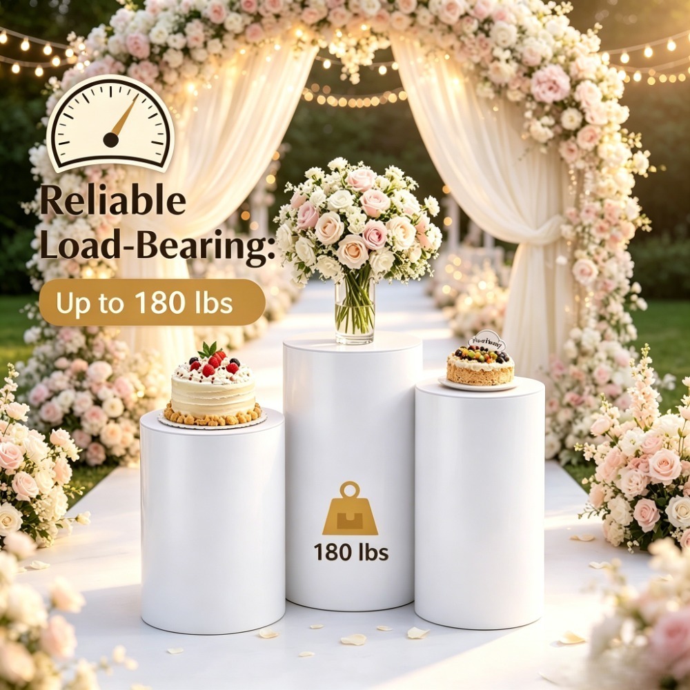 3/5 قطع منحوتات أسطوانية بيضاء - مراجعة Wedding Party Supply وسعره