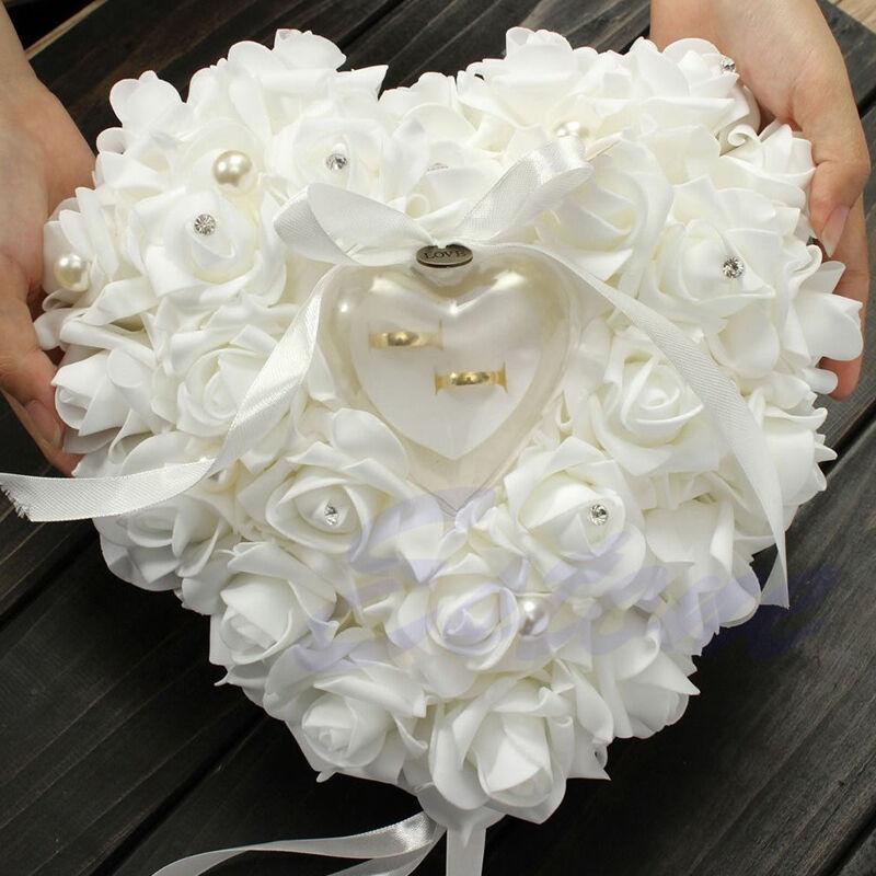 حفل زفاف العاج الساتان كريستال - مراجعة Ring Bearer Pillow وسعره